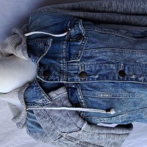 Free People Hooded Denim Jacket XS